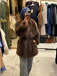 Kahve Premium Peluş Kürk