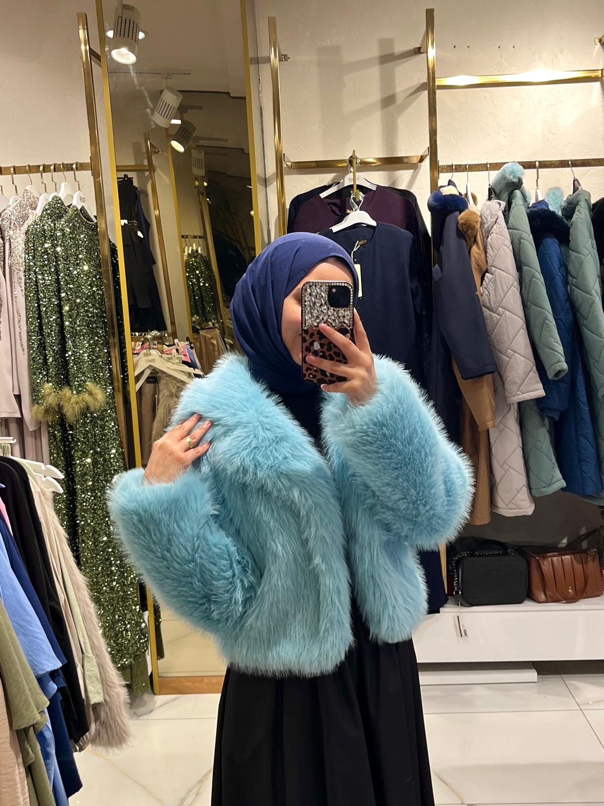 Mini Peluş Kürk- Turkuaz