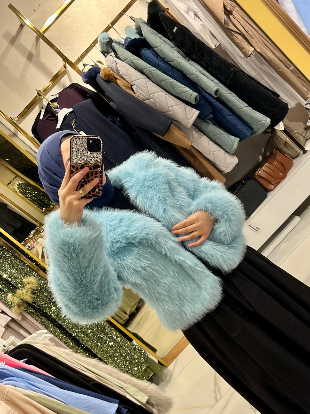 Mini Peluş Kürk- Turkuaz